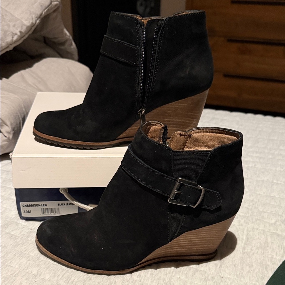 Caslon Black Ankle Booties with Wedge Heel